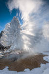 Sun Breaks through Steam at Canary Hot Springs
